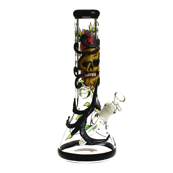 SAML Beaker 1cm Tall Water Pipe 7mm Thick Diffusion percolate Skull bong Joint Size 14.4mm